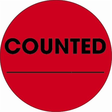 Bondad 2 in. Circle - Counted Fluorescent Red Labels - Roll of 500 BO3348581